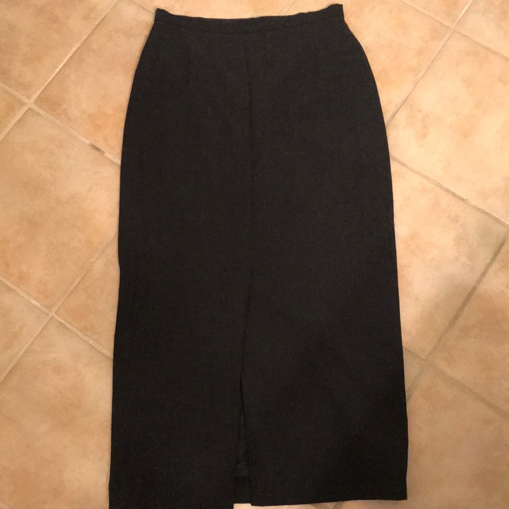 Vintage straight grey skirt with front split